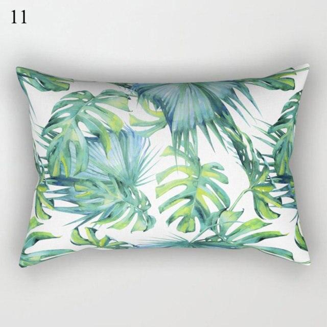 Housse de coussin décorative à motifs tropicaux