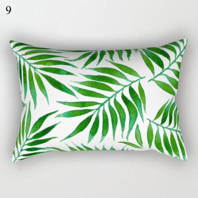 Housse de coussin décorative à motifs tropicaux