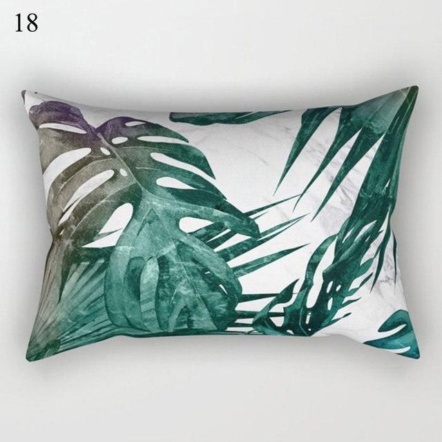 Housse de coussin décorative à motifs tropicaux