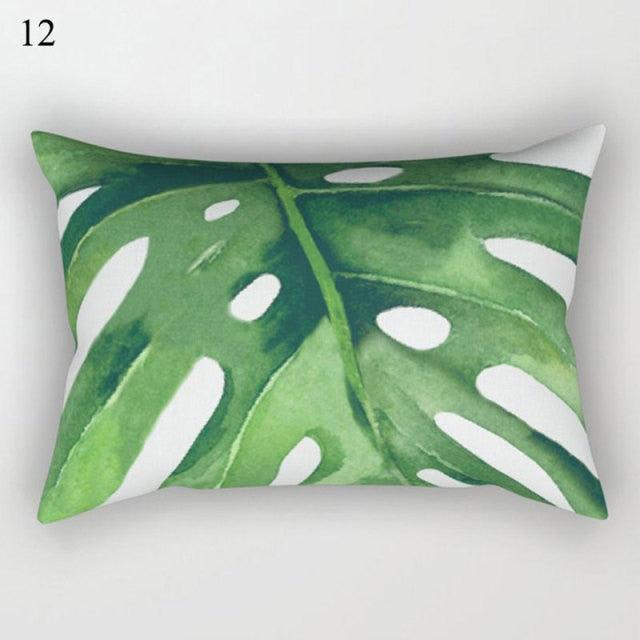 Housse de coussin décorative à motifs tropicaux