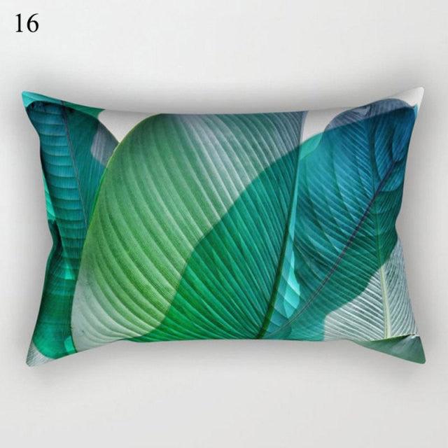 Housse de coussin décorative à motifs tropicaux