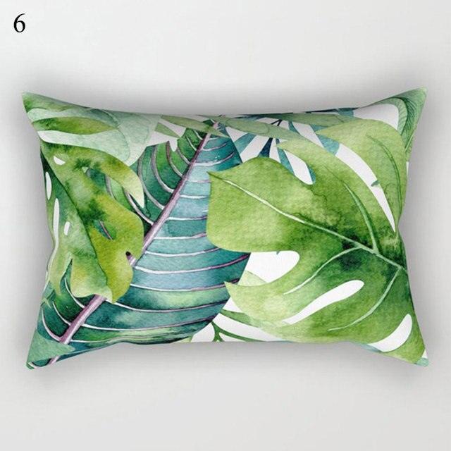 Housse de coussin décorative à motifs tropicaux