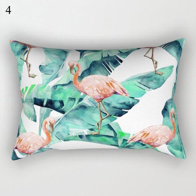 Housse de coussin décorative à motifs tropicaux