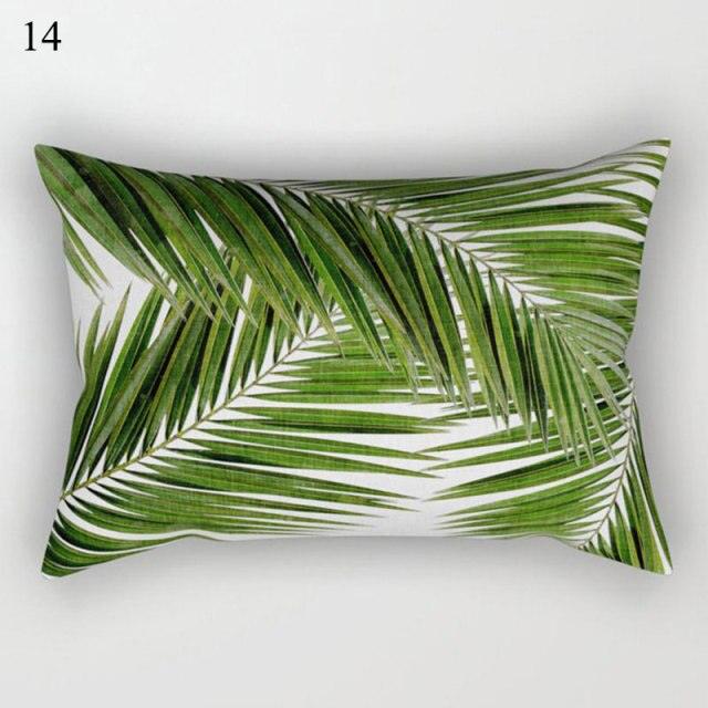 Housse de coussin décorative à motifs tropicaux