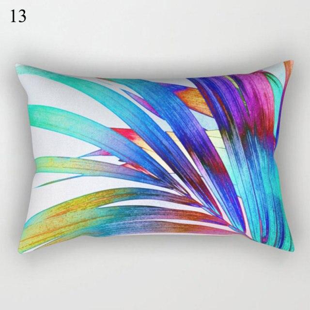 Housse de coussin décorative à motifs tropicaux