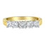 Bague de fiançailles en diamant à 5 pierres en or bicolore 14KT