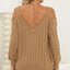 Deep V-neck sexy off shoulder loose pullover sweater for women top - Korvel