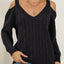 Deep V-neck sexy off shoulder loose pullover sweater for women top - Korvel