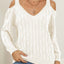 Deep V-neck sexy off shoulder loose pullover sweater for women top - Korvel