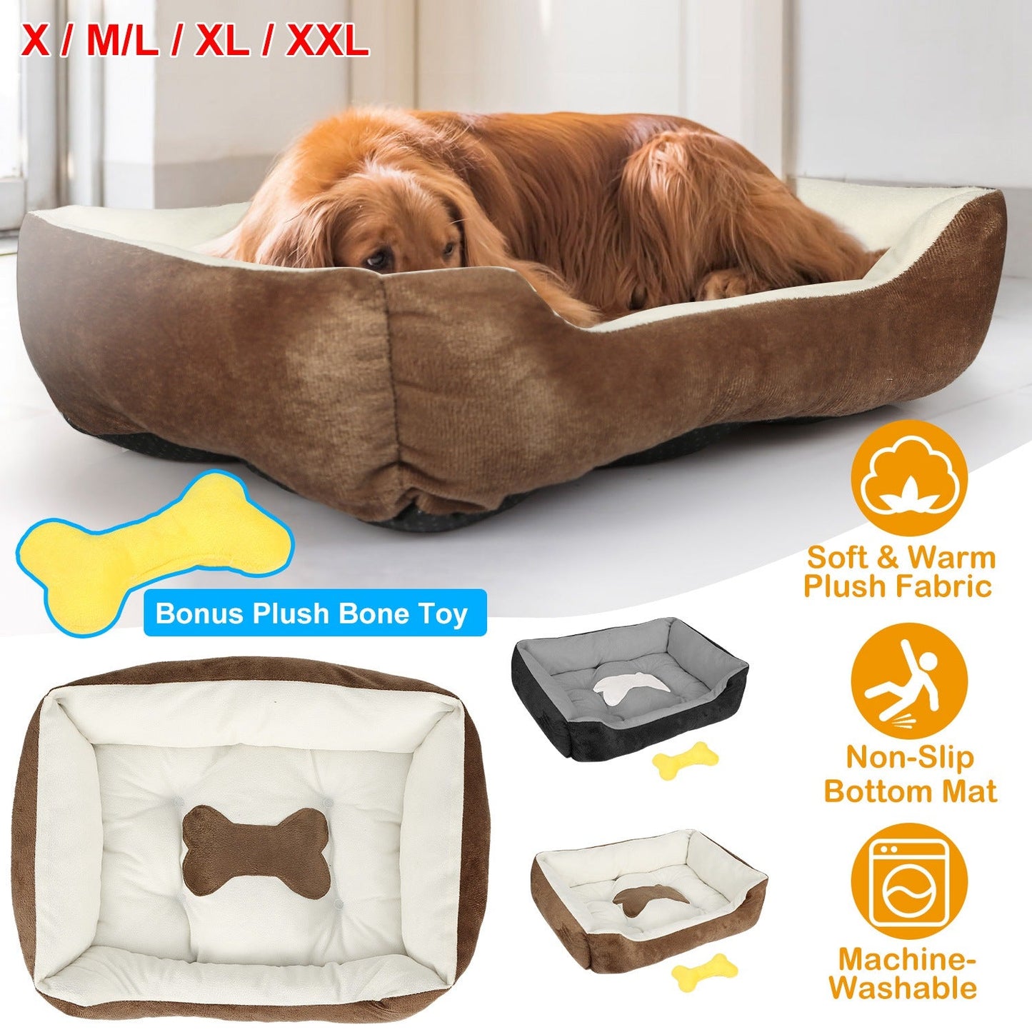 Cama Perro Cojín Acogedora para Mascotas Pequeñas y Medianas