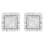 Boucles d'oreilles en diamant taille princesse en or blanc 10K avec sertissage invisible