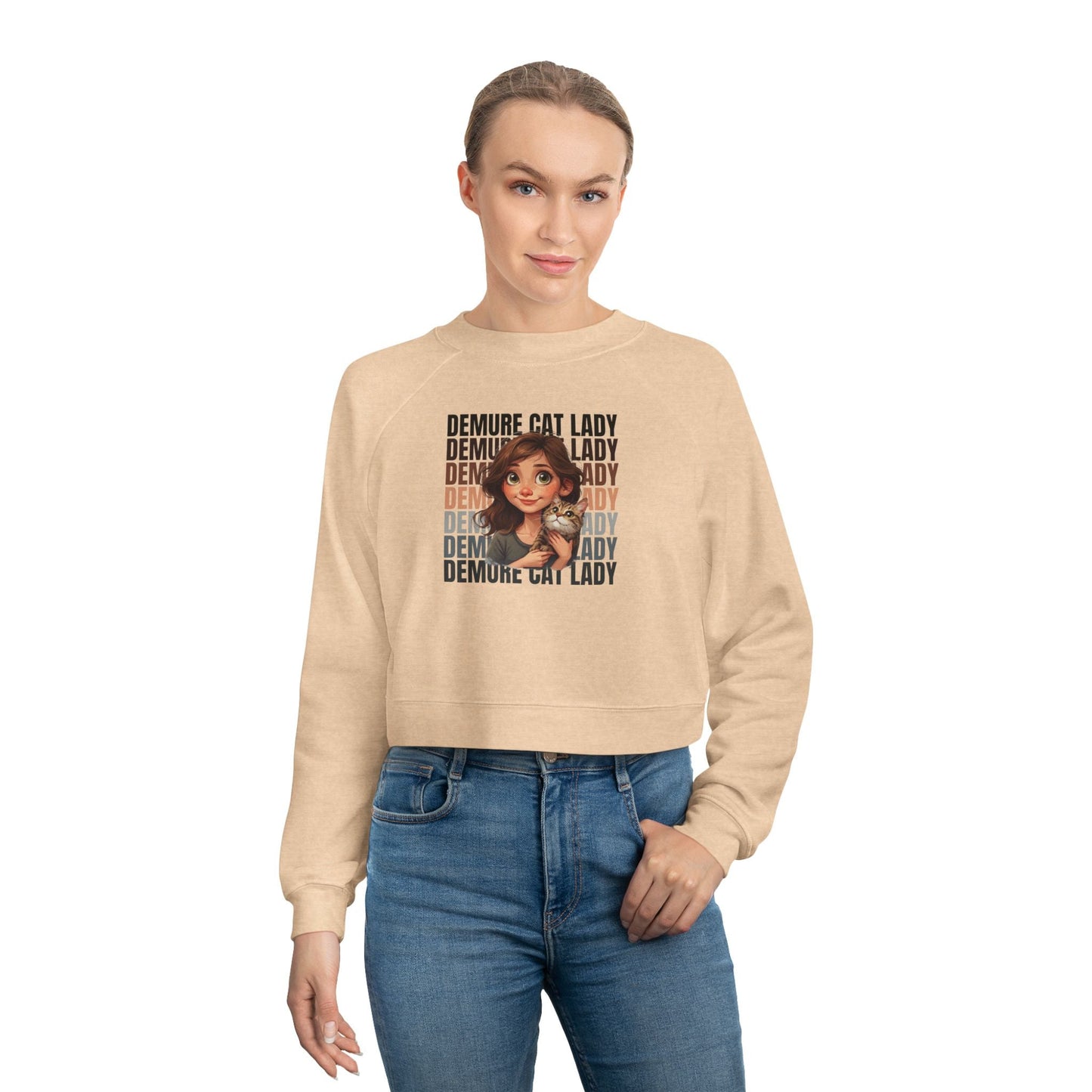 Pull-over court femme Demure Cat Lady