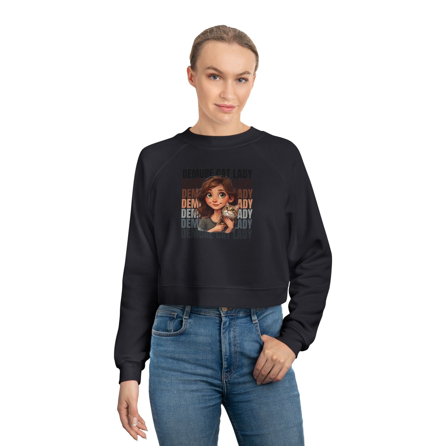 Pull-over court femme Demure Cat Lady