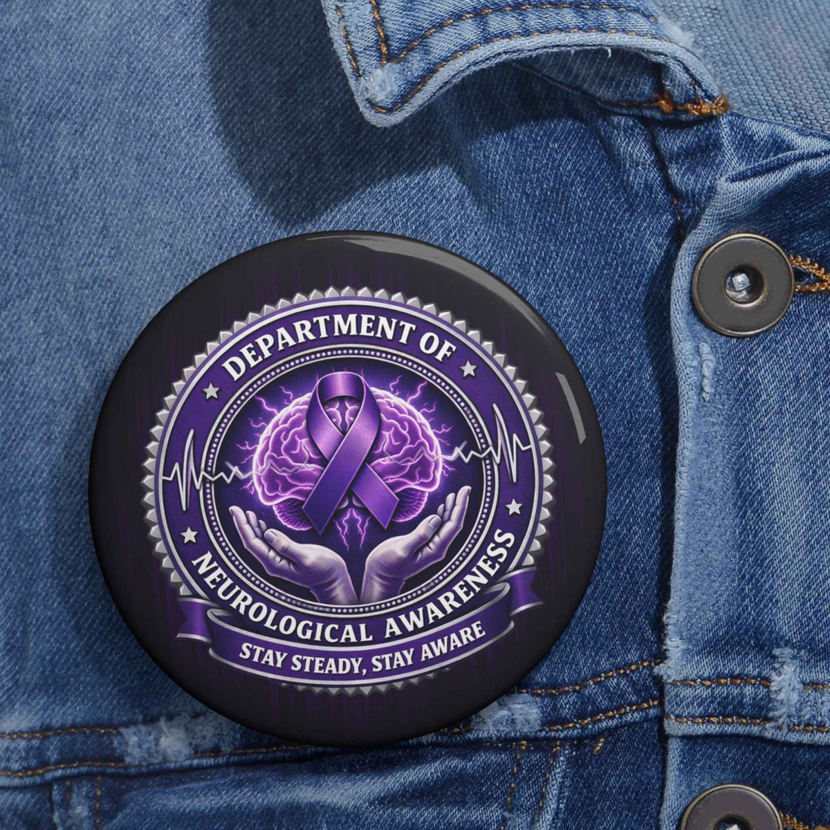 Bouton de revers du Département de la sensibilisation neurologique – Restez stable, restez conscient