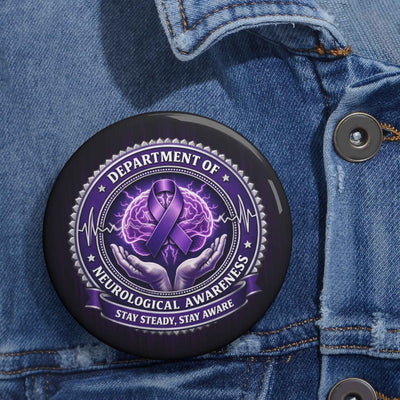 Botón de Pin del Departamento de Conciencia Neurológica – Mantente Estable, Mantente Consciente
