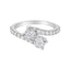Anillo de dos piedras de diamante en oro blanco de 10K - Talla 6