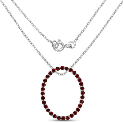 Pendentif en argent sterling .925 avec grenat véritable de 3,52 carats