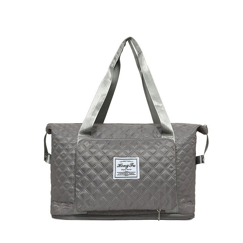 Foldable Travel Duffle Bag with Rhombus Design
