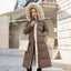 Winter Slim Long Jacket with Fur Hood for Women