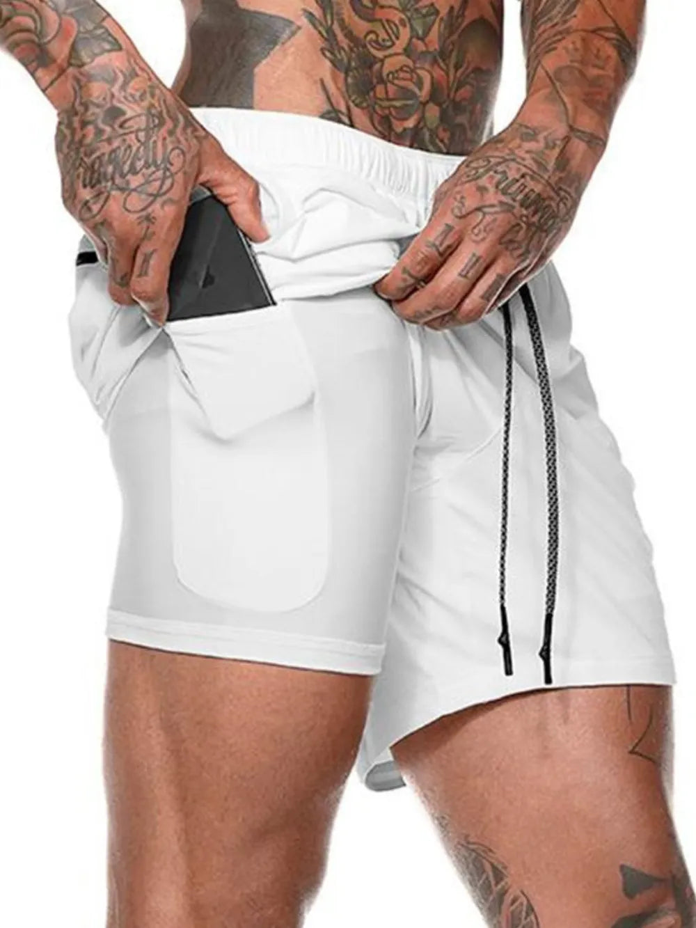 Pantalones Cortos Activos de Talla Grande para Hombre con Cintura Ajustable