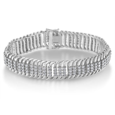 Pulsera de Tenis S Wave de Diamantes de 5.0 Cttw en Oro Blanco de 14K