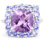 6.63 Carat Genuine Amethyst and Tanzanite Sterling Silver Ring