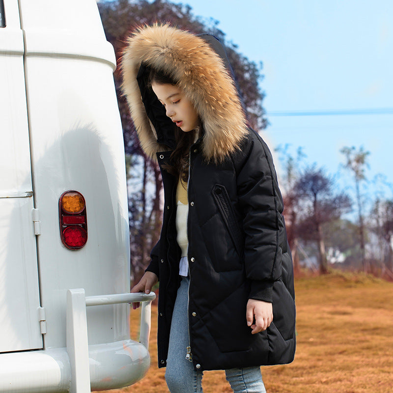 Children's Mid-Length Down Jacket - Stylish Winter Coat