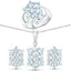 Juego de joyería de plata esterlina con topacio azul genuino de 8.80 quilates