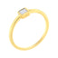 14K Yellow Gold Plated Sterling Silver Miracle Set Diamond Promise Ring - Size 6