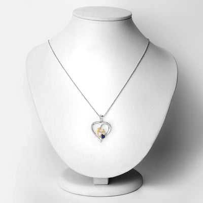 0.50 Carat Genuine Blue Sapphire Pendant in Sterling Silver