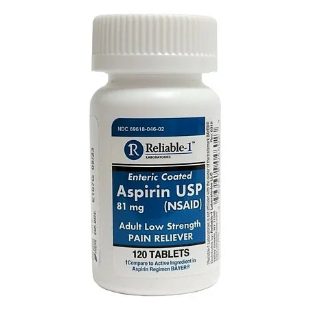 Tabletas de Aspirina Recubiertas con Entero de Baja Potencia - 120 Conteo