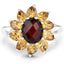 Anillo de Plata Esterlina con Granate y Citrino de 5.50 Quilates