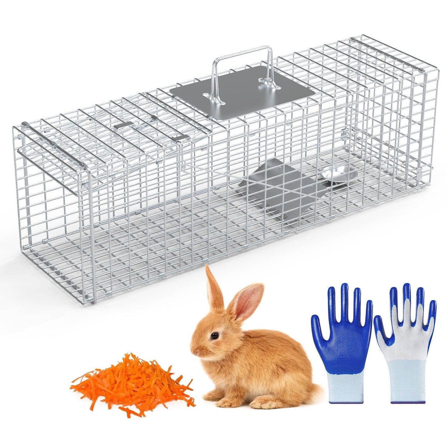 Trampa Humana para Animales Vivos - 27x7.5x8in Trampa de Acero Plegable