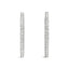 Pendientes de aro de diamante ovalados de doble cara en oro blanco de 14k