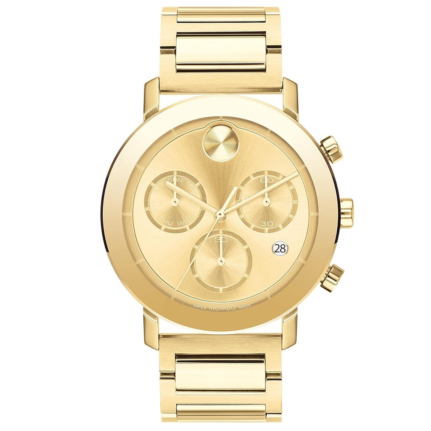 Movado Men's Bold Watch - Gold Dial & Stainless Steel