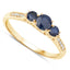 Bague de fiançailles en saphir bleu et diamant de 0,56 carat en or jaune 14K