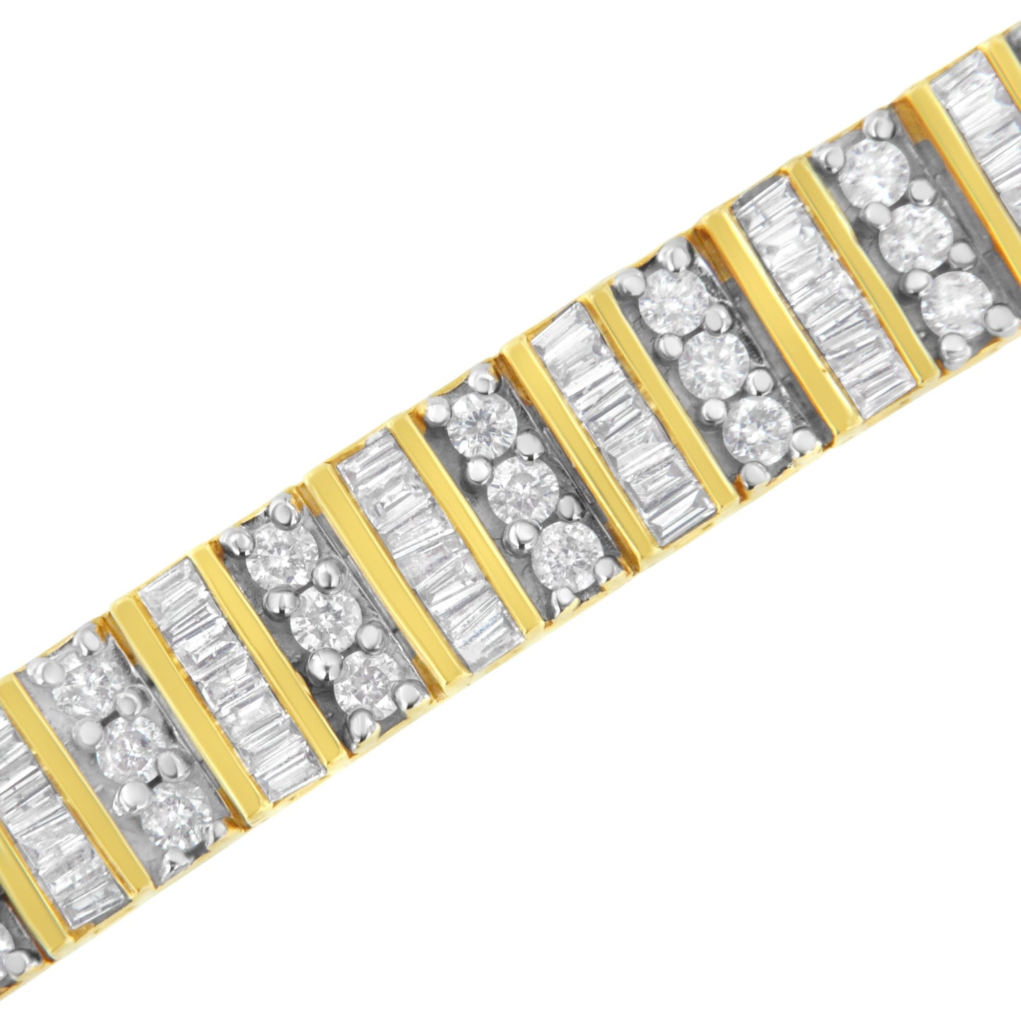 14K Yellow Gold Diamond Link Bracelet - 5.50 Cttw