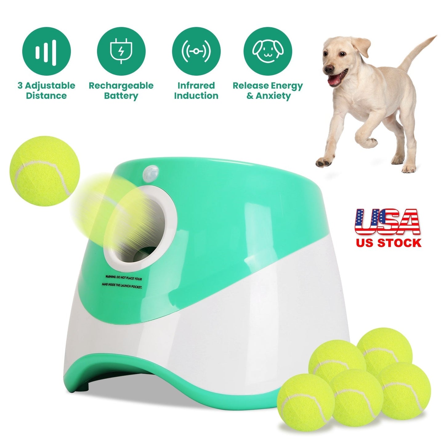 Lanceur de balle automatique Gbruno avec 6 balles de tennis