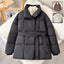 Winter Plaid Lapel Coat with Lace-up Design