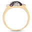 Bague de fiançailles en or jaune 14K plaqué rubis et zircon cubique blanc