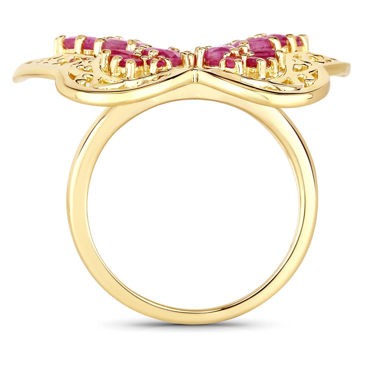 Bague de fiançailles en rubis véritable de 3,08 carats en argent sterling .925