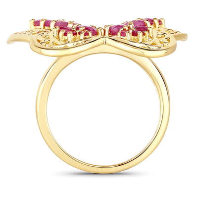 3.08 Carat Genuine Ruby .925 Sterling Silver Engagement Ring