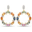 Boucles d'oreilles en argent sterling .925 avec saphirs multi véritables de 4,12 carats