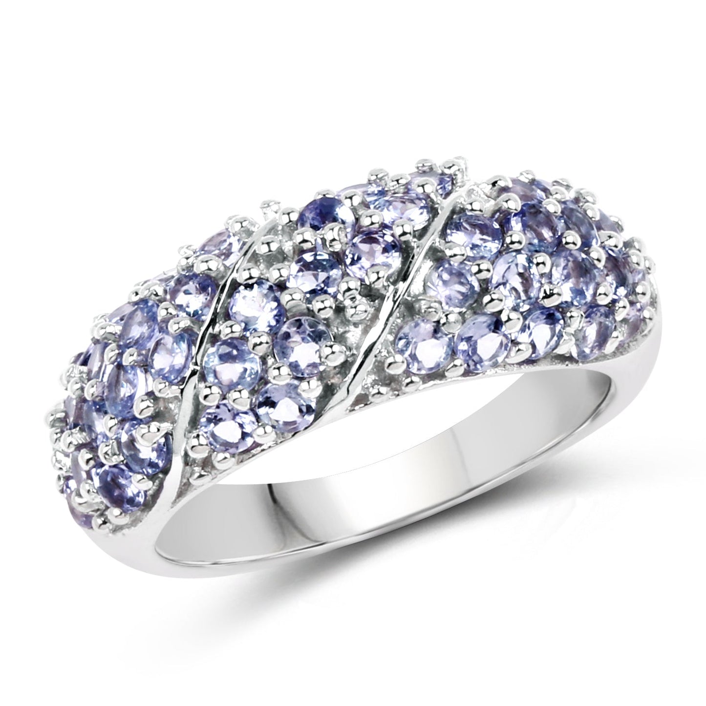 1.48 Carat Genuine Tanzanite Sterling Silver Engagement Ring