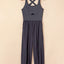 Cutout Square Neck Wide Strap Active Jumpsuit