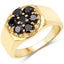 Bague de fiançailles en argent sterling avec diamant noir véritable de 0,91 carat