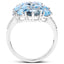 Anillo de plata esterlina con topacio azul suizo genuino de 6.69 quilates y zirconia blanca