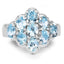 Anillo de Compromiso de Plata Esterlina con Topacio Azul Genuino de 3.24 Quilates
