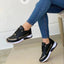 Women's Casual Flat Style Pumps - Color Matching Lace-up Sneakers