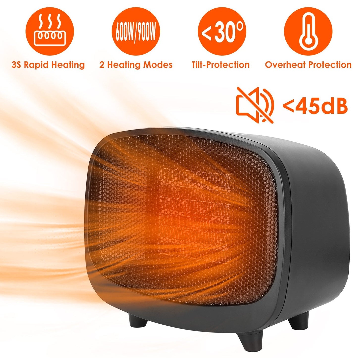 Compact Electric Space Heater with Safety Features for Indoor Use